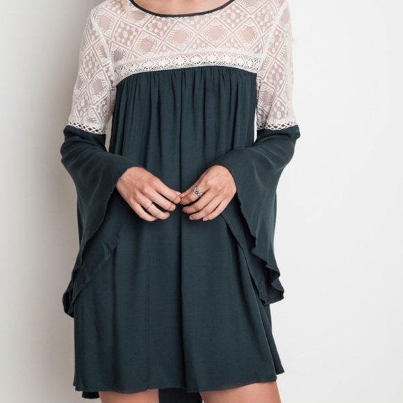 Hunter Dress Forest Green Umgee Lace DAKOTA VIOLA - Picture 2 of 3